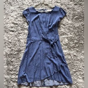 Loft blue wrap front dress